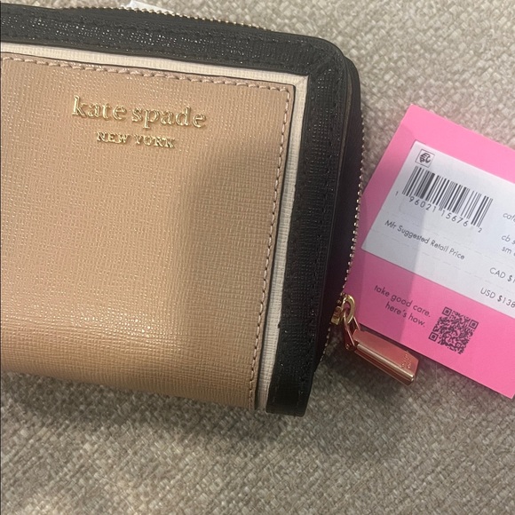 Kate Spade Black and Tan Compact Wallet - Picture 4 of 5